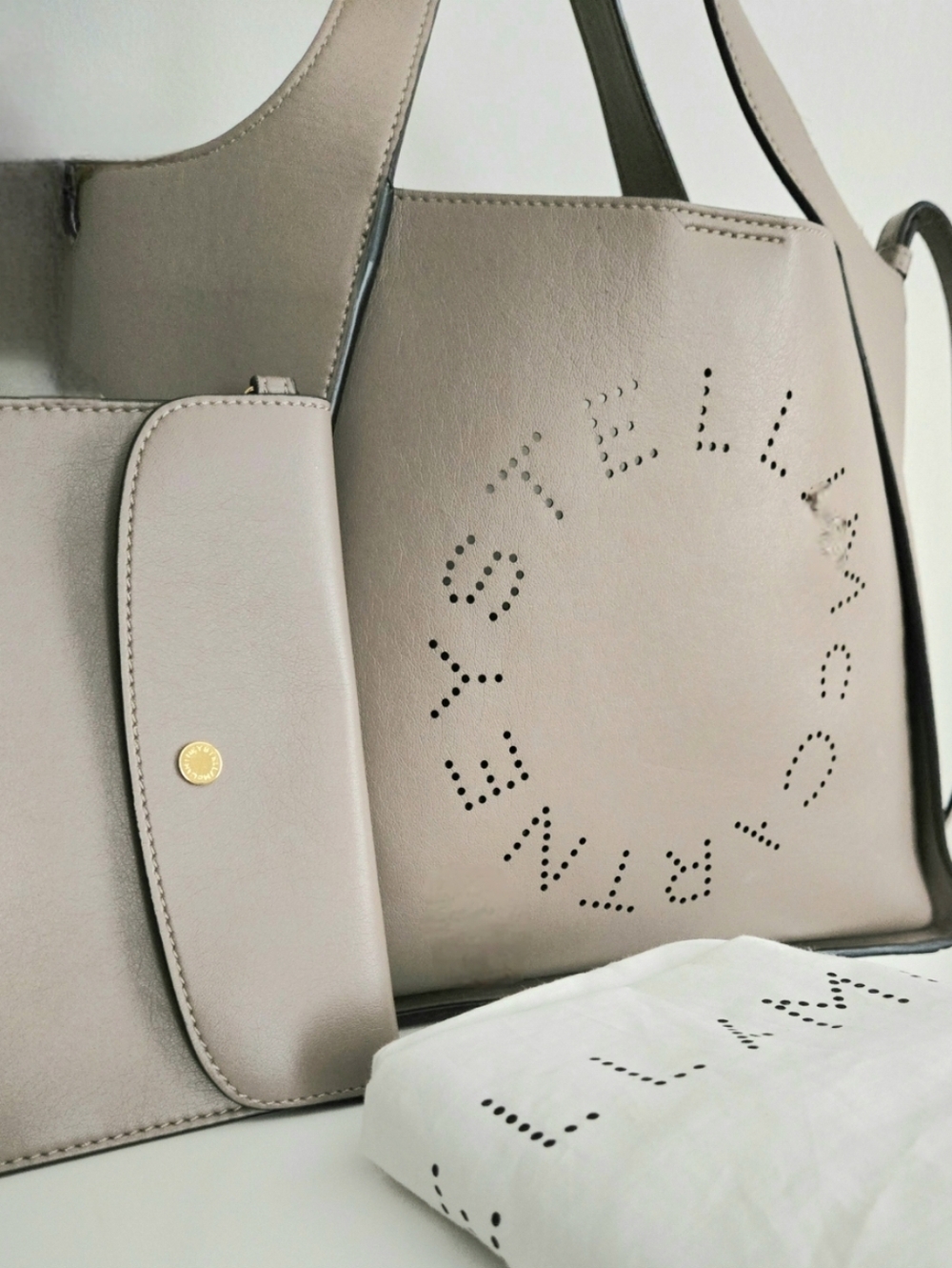 Authentic STELLA MCCARTNEY Logo Set Tote Wristlet Dustbag Shoulder‎ Crossbody - Picture 2 of 16